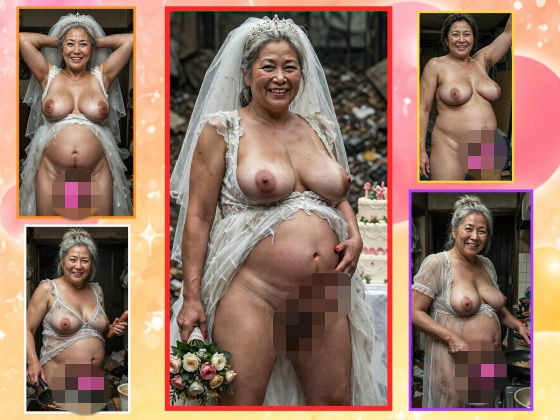 「痴女」 50代60代70代爆乳ぽっちゃりふたなり熟女花嫁 スラムのゴ...
