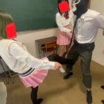 ＜痴女＞ JK3人と長身美女教師が教頭先生を脱がせて快楽地獄の刑 【高画質】